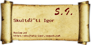 Skultéti Igor névjegykártya
